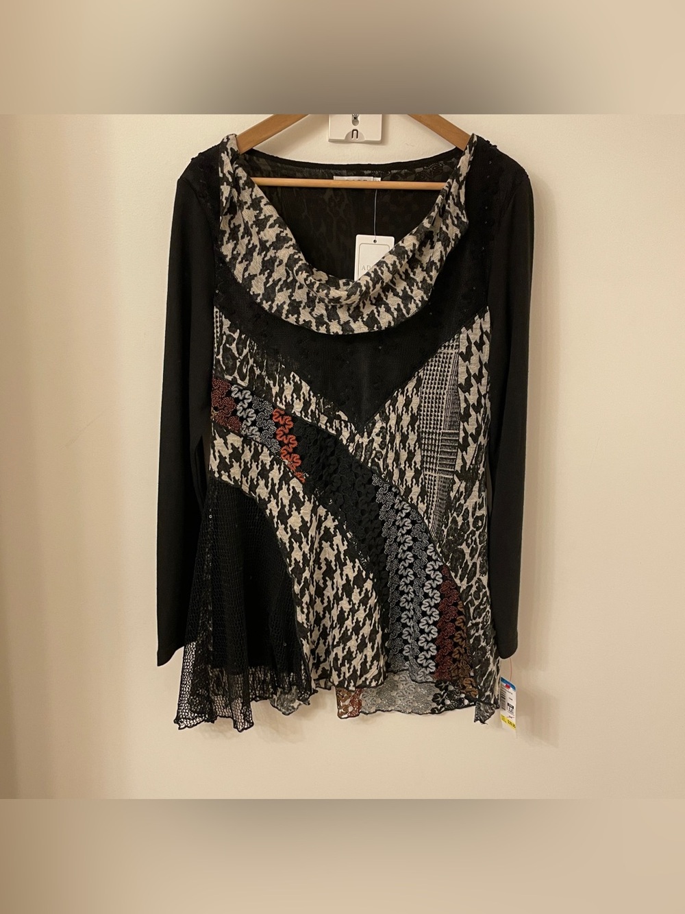 Adore blouse Multi Colored Autumn Shades tunic long sleeve medium Boho Chic